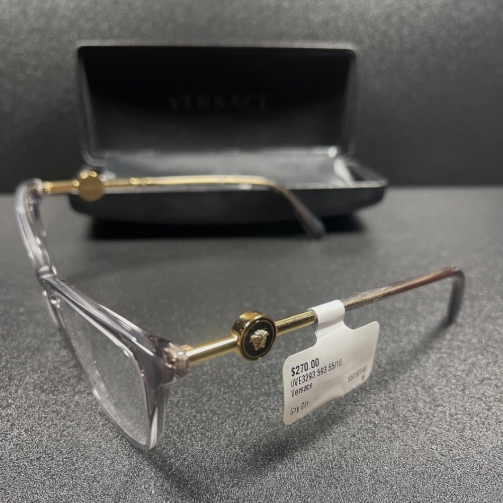 Versace Italy B Mod 3293 55[]18 140 Black / Gold Eyeglasses / Frames W/Case MH - Picture 6 of 10